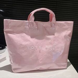 Baby Pink Vinyl Covered Paper Bag Stylish Tote Bag